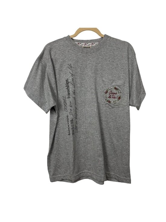 Gerard Works Tops - ✨3/$30 Vintage Gerard Works M "Jaime La Vie" Embroidered T-Shirt Grandmacore
